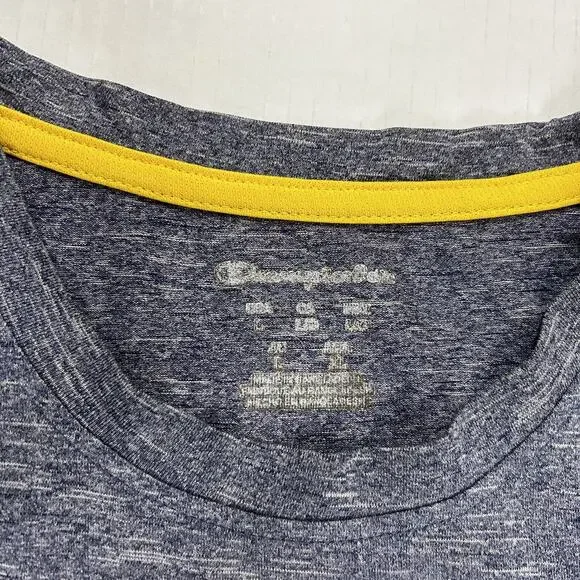 Champion Michigan Wolverines TShirt Mens L Navy Blue Yellow Active Short Sleeve - Picture 6 of 7